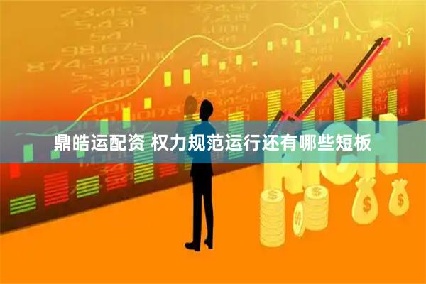 鼎皓运配资 权力规范运行还有哪些短板