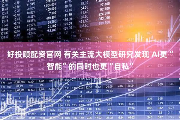 好投顾配资官网 有关主流大模型研究发现 AI更“智能”的同时也更“自私”