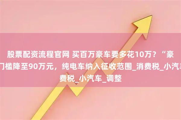 股票配资流程官网 买百万豪车要多花10万？“豪车税”门槛降至90万元，纯电车纳入征收范围_消费税_小汽车_调整