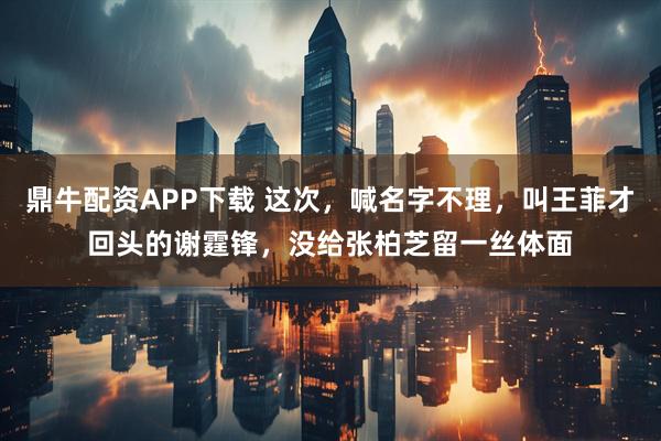 鼎牛配资APP下载 这次，喊名字不理，叫王菲才回头的谢霆锋，没给张柏芝留一丝体面
